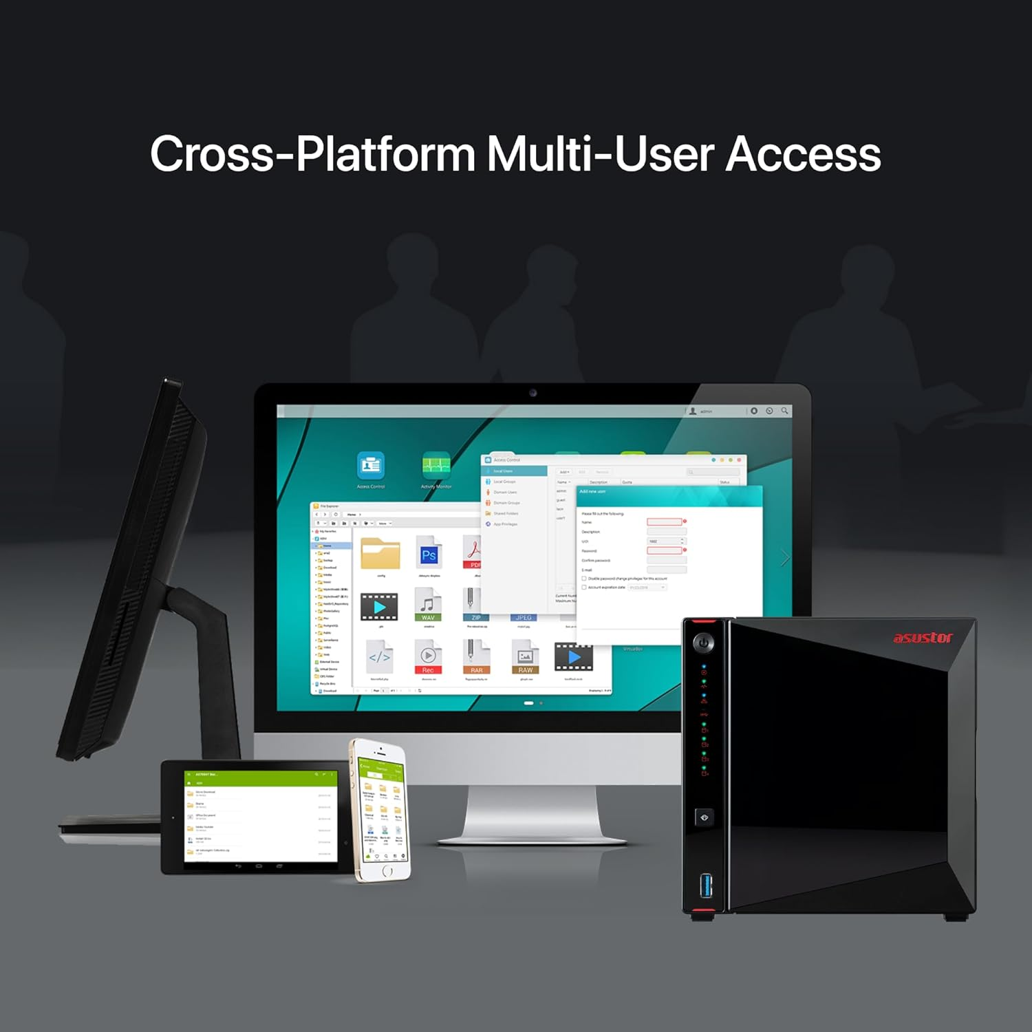 Asustor AS5404T 4 Yuvalı (4x22TB Desteği) 4GB DDR4 2.5GBE Nas Depolama Ünitesi