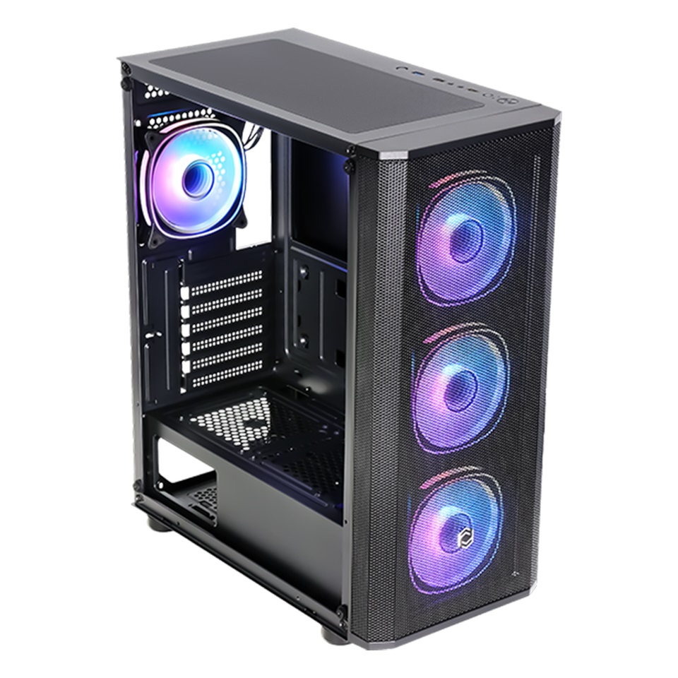 Frisby CM-105 650W 80+ 4xARGB FAN Mid Tower Siyah Gaming Kasa