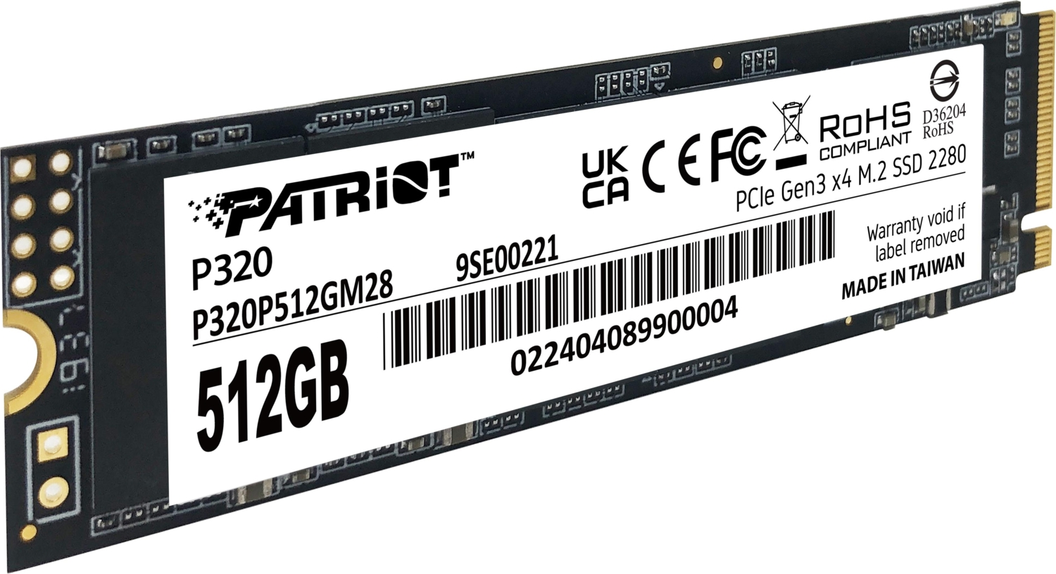 Patriot P320 512GB 3000/2200MB/s NVMe M.2 SSD