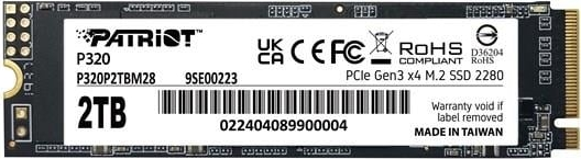 Patriot P320 2TB 3000/2200MB/s NVMe M.2 SSD Disk 