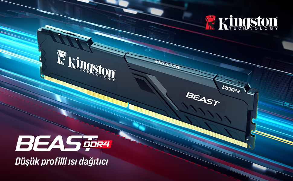 Kingston Beast KF432C16BBK2/16TR 16GB (2x8) DDR4 3200Mhz CL16 Siyah Gaming RAM