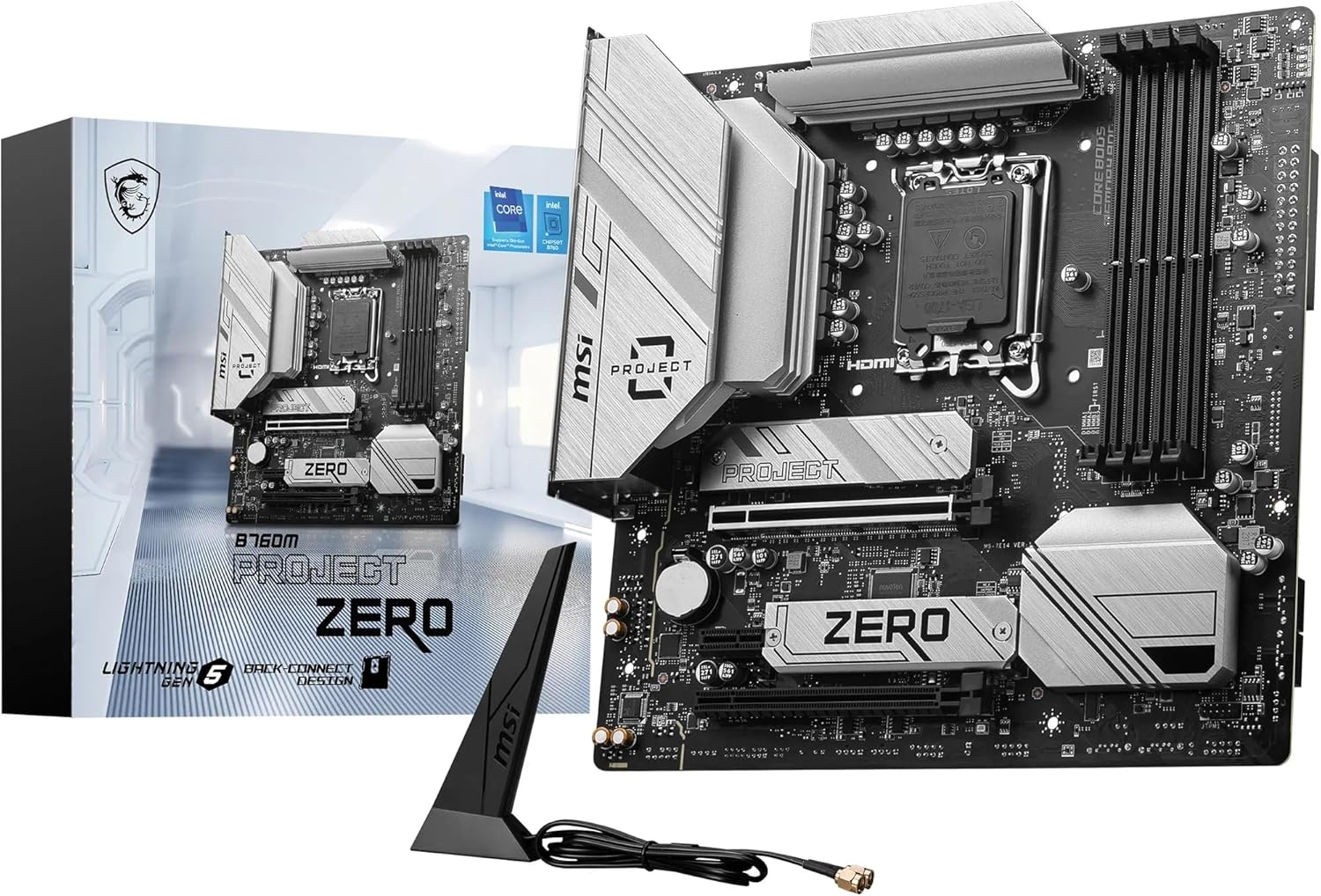 MSI B760M Project Zero Intel LGA1700 DDR5 mATx  Anakart