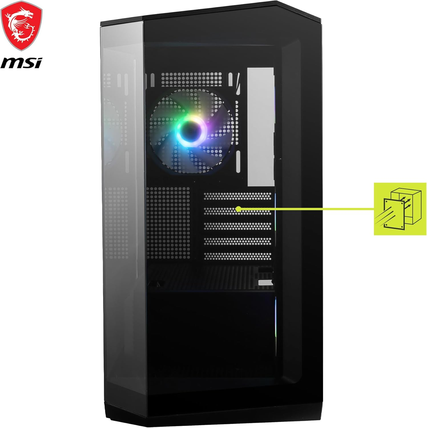MSI MAG PANO M100R PZ Black 4x120mm ARGB Fan USB 3.2 Micro-ATX Tower Gaming (Oyuncu) Kasa