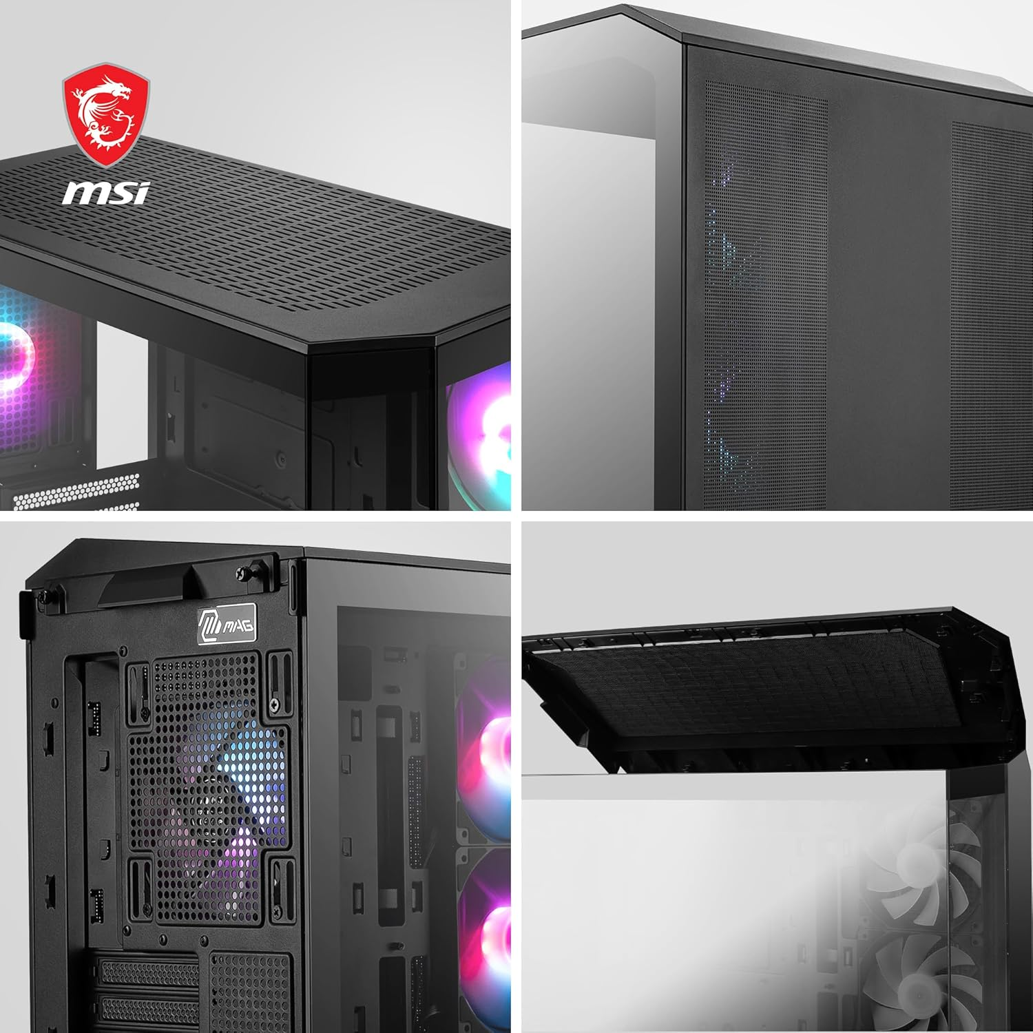 MSI MAG PANO M100R PZ Black 4x120mm ARGB Fan USB 3.2 Micro-ATX Tower Gaming (Oyuncu) Kasa