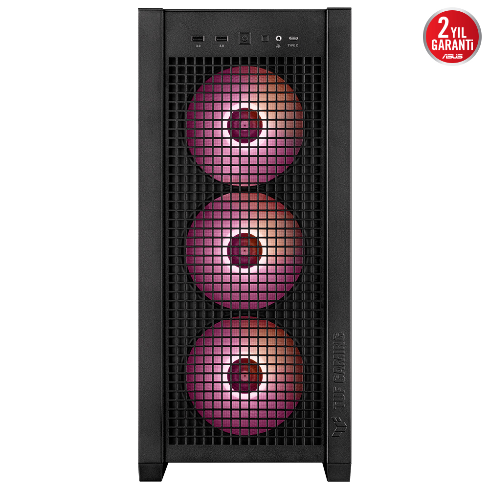 ASUS TUF Gaming GT302 TG ARGB Temperli Cam USB 3.2 Siyah E-ATX Mid-Tower Gaming (Oyuncu) Kasa