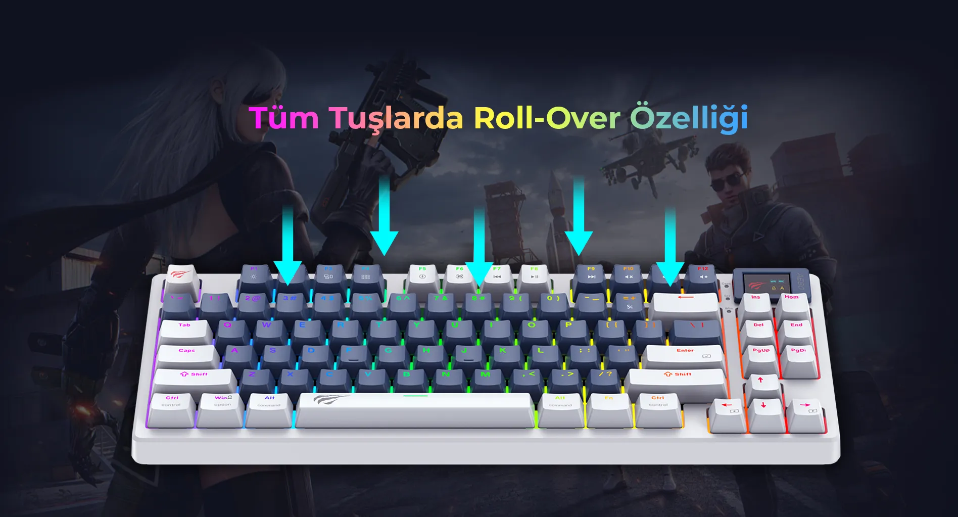 Havit Gamenote KB884L RGB Gaming Mekanik Klavye