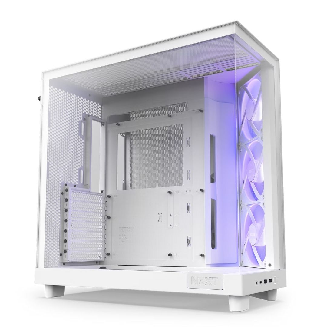 NZXT H Series H6 Flow RGB CC-H61FW-R1 Beyaz ATX Mid Tower Gaming Kasa