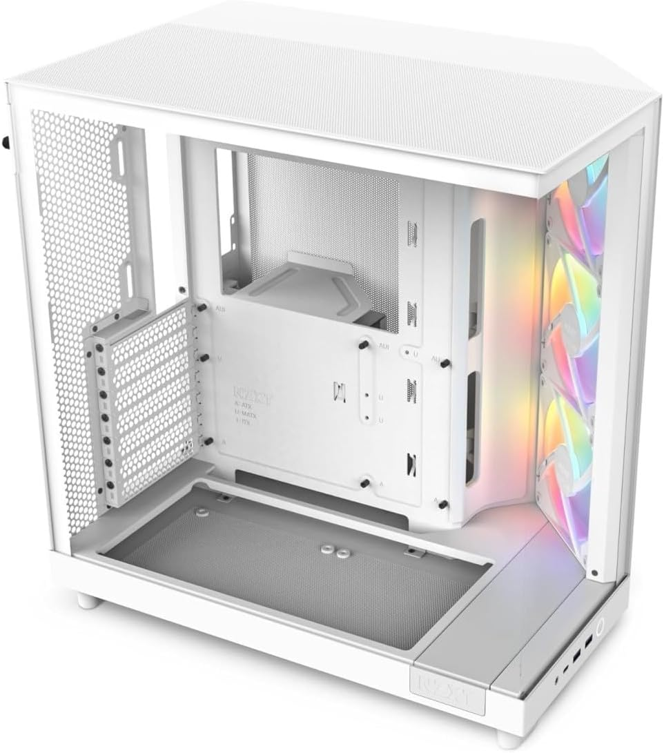 NZXT H Series H6 Flow RGB CC-H61FW-R1 Beyaz ATX Mid Tower Gaming Kasa