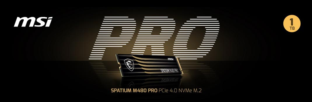 MSI Spatium M480 Pro 1TB PCIe 4.0 NVMe M.2 7400/6000MB/s