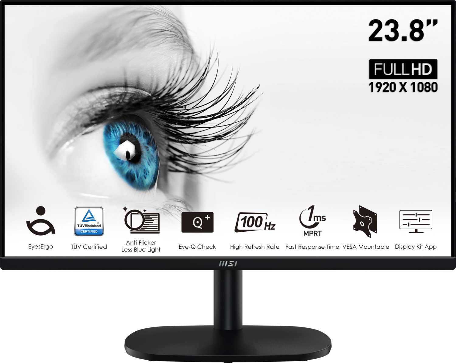 MSI Pro MP245V 23.8” 1920x1080 1ms 100Hz VA Anti-Glare Full HD Monitör