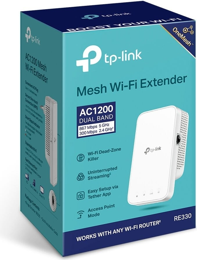 Tp-Lınk RE330 AC1200 Dual Band Prız Tıpı Mesh Wı-Fı Extender