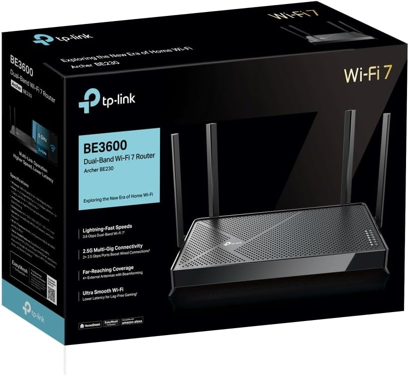 TP-Link Archer BE230 BE3600 Çift Bantlı Wi-Fi 7 Router
