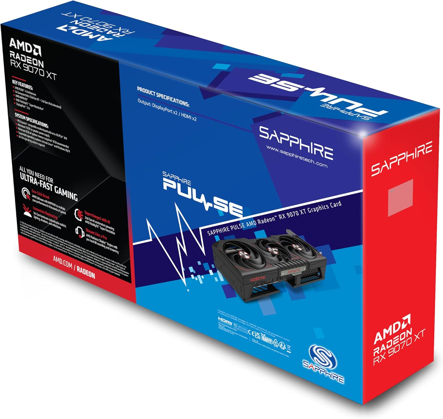 Sapphire Pulse AMD Radeon RX 9070 XT  11348-03-20G 16GB GDDR6 256Bit Gaming Ekran Kartı