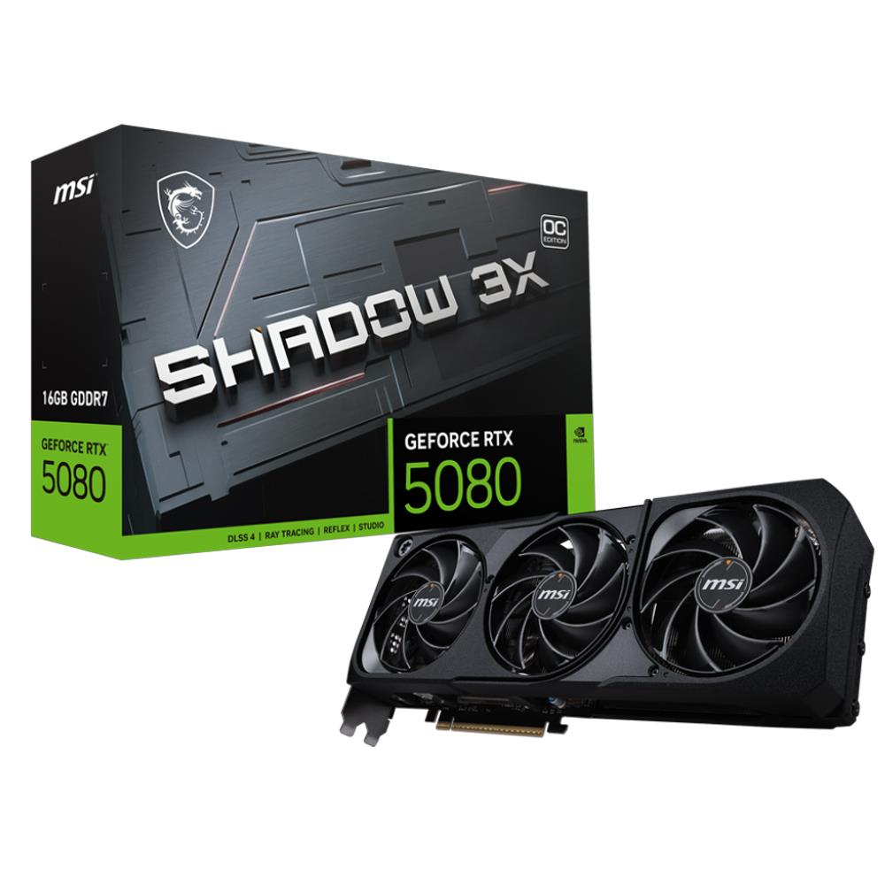 MSI GeForce RTX 5080 16GB SHADOW 3X OC GDDR7 256Bit DX12 Gaming Ekran Kartı