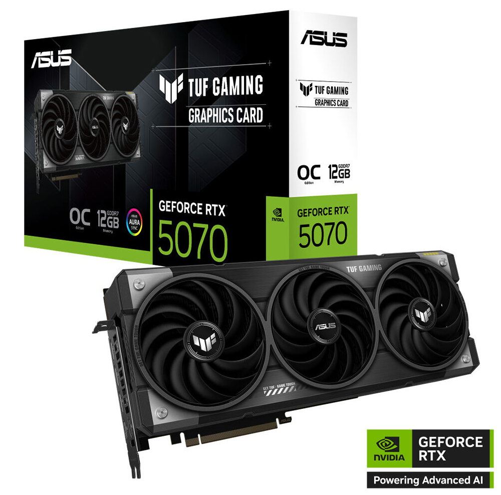 ASUS TUF Gaming GeForce RTX 5070 12GB TUF-RTX5070-O12G-GAMING GDDR7 OC Edition 192Bit Gaming Ekran Kartı