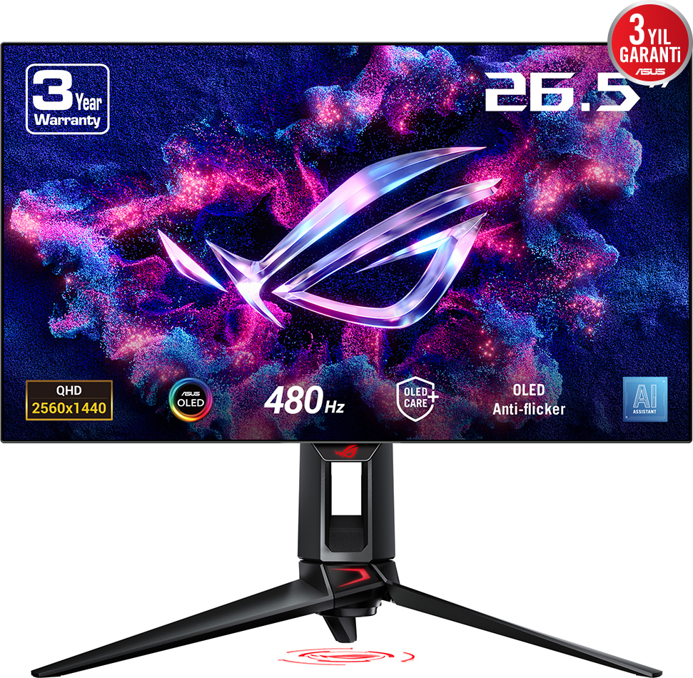 ASUS ROG Swift PG27AQDP 26.5″ 480Hz 0.03ms GTG OLED Monitör Gaming (Oyuncu)  Monitör