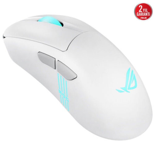 Asus ROG Keris II Origin Beyaz Şarjlı Makrolu Optik Kablolu/Kablosuz Oyuncu Mouse