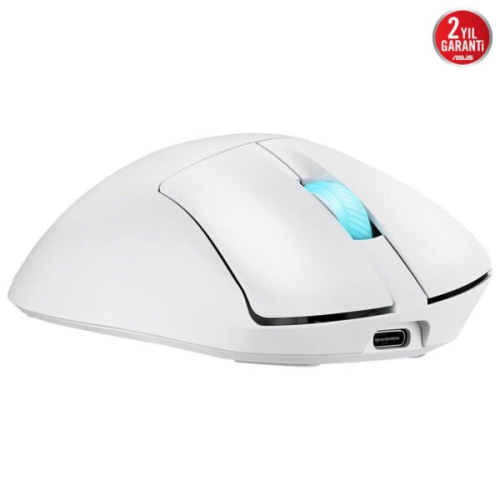 Asus ROG Keris II Origin Beyaz Şarjlı Makrolu Optik Kablolu/Kablosuz Oyuncu Mouse