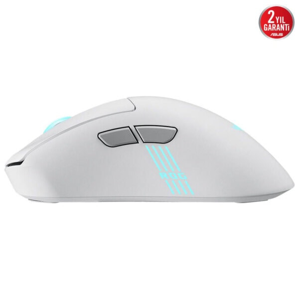 Asus ROG Keris II Origin Beyaz Şarjlı Makrolu Optik Kablolu/Kablosuz Oyuncu Mouse