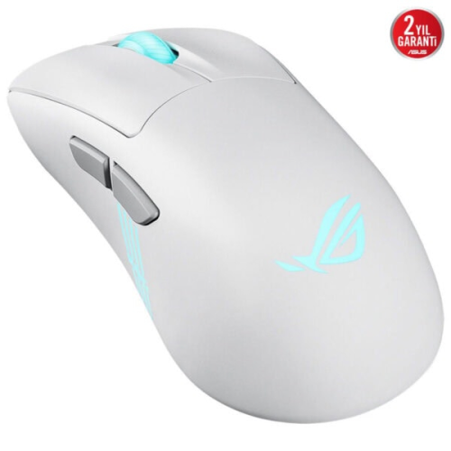 Asus ROG Keris II Origin Beyaz Şarjlı Makrolu Optik Kablolu/Kablosuz Oyuncu Mouse