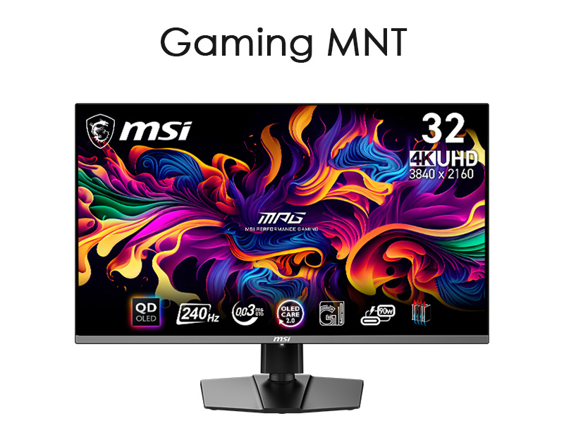 MSI 31.5″ MPG 321URX QD-OLED 3840x2160 (UHD) 16:9 Flat QD-OLED 240Hz 0.03Ms G-Sync Compatible Gaming Monitor