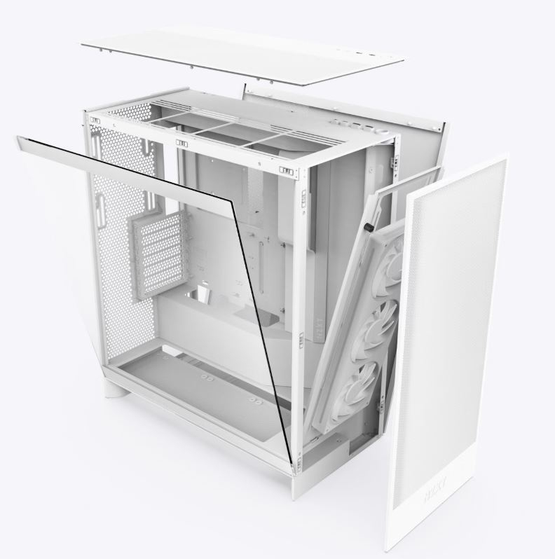 NZXT H Series H7 Flow (2024) CM-H72FW-R1 ATX Beyaz Mid Tower Gaming Kasa