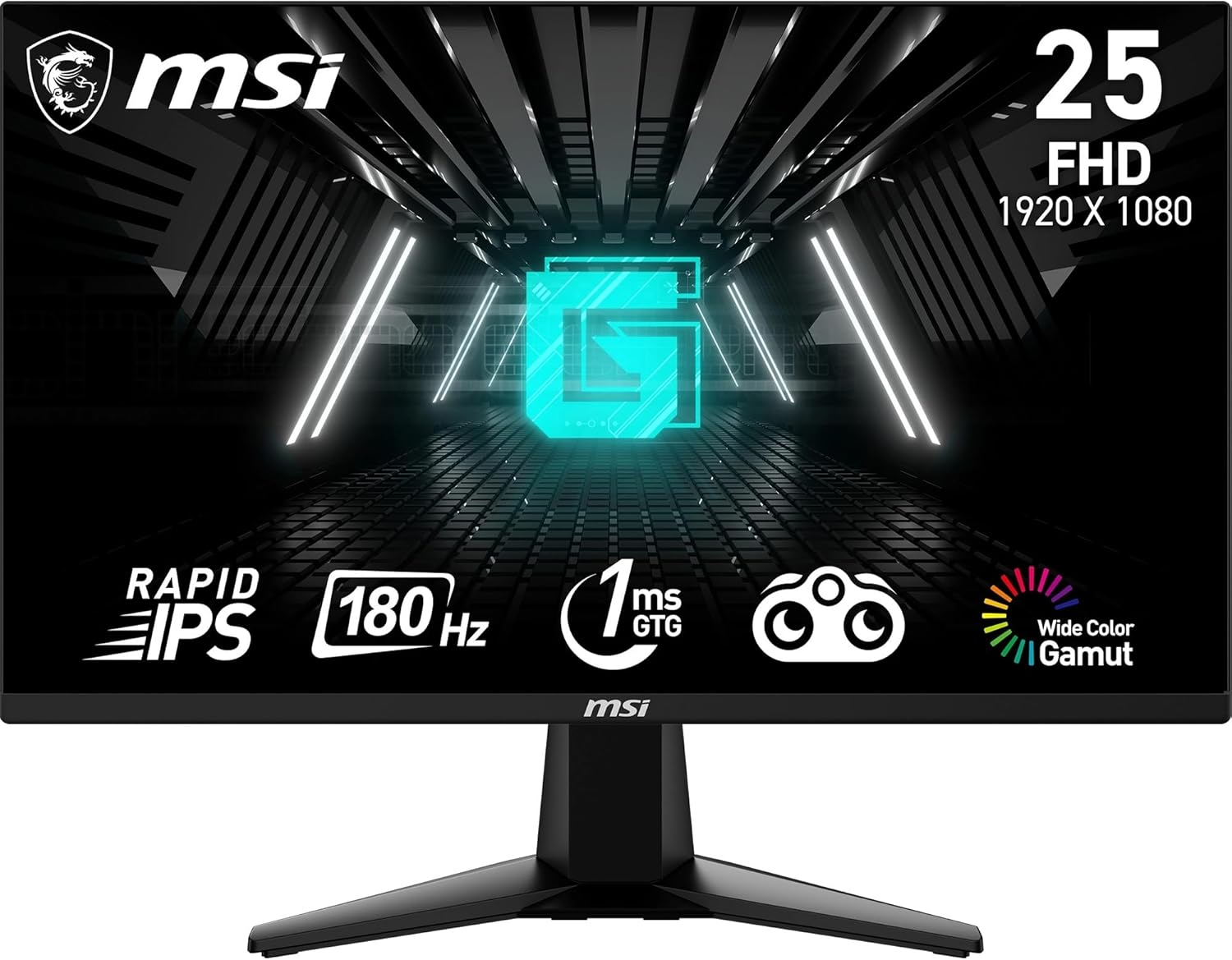 MSI 24.5″ G255F 1920x1080 (FHD) 16:9 FLAT RAPID IPS 180HZ 1MS FreeSync Gaming Monitör  