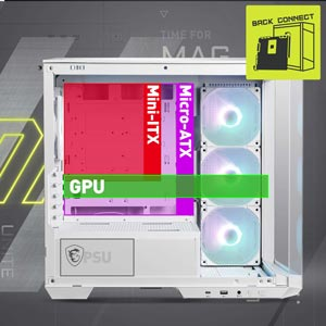 MSI MAG PANO M100R PZ White 4x120mm ARGB Fan USB 3.2 Micro-ATX Tower Gaming (Oyuncu) Kasa