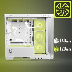 MSI MAG PANO M100R PZ White 4x120mm ARGB Fan USB 3.2 Micro-ATX Tower Gaming (Oyuncu) Kasa