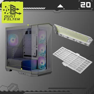 MSI MAG PANO M100R PZ White 4x120mm ARGB Fan USB 3.2 Micro-ATX Tower Gaming (Oyuncu) Kasa