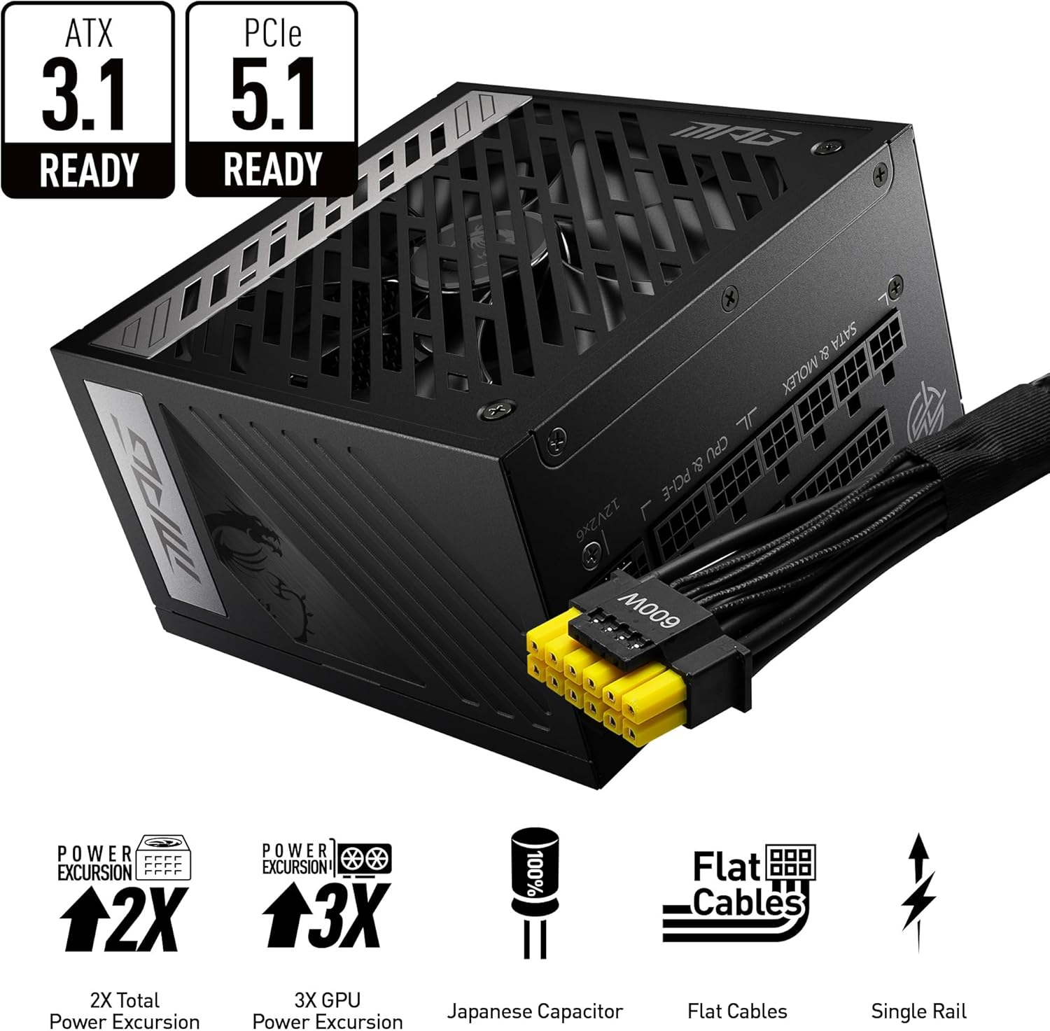 MSI MPG A850G PCIE5 850W 80+ Gold Full Modüler Power Supply