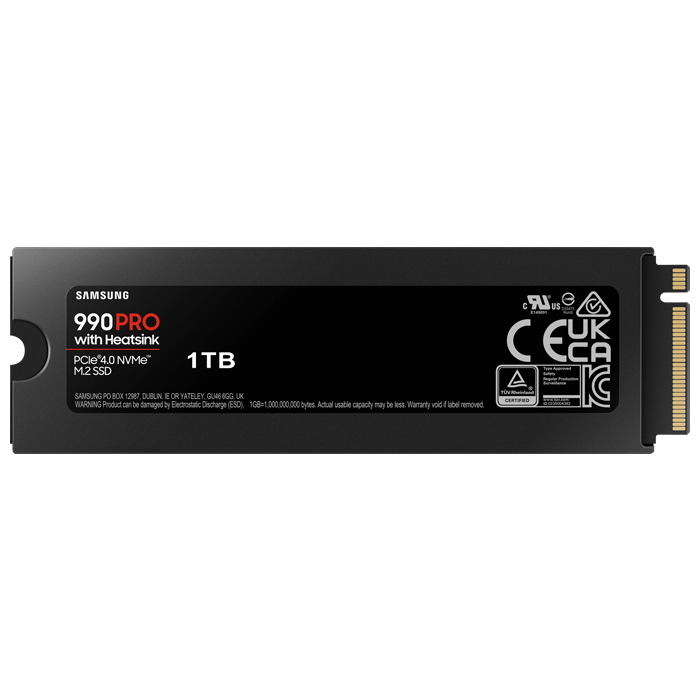 Samsung 990 PRO w/Heatsink MZ-V9P1T0CW 1TB PCIe NVMe M.2 SSD Disk