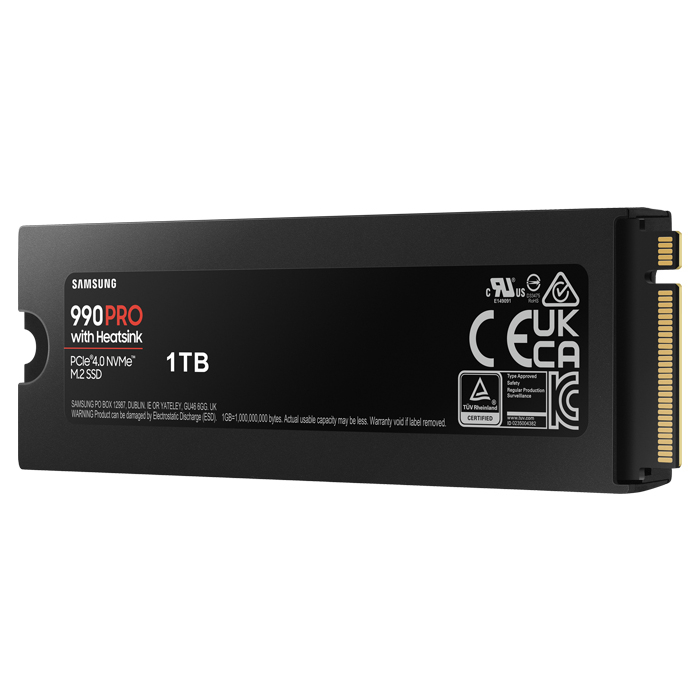 Samsung 990 PRO w/Heatsink MZ-V9P1T0CW 1TB PCIe NVMe M.2 SSD Disk