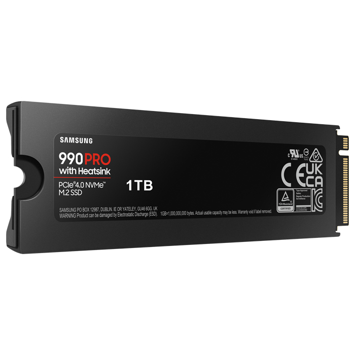 Samsung 990 PRO w/Heatsink MZ-V9P1T0CW 1TB PCIe NVMe M.2 SSD Disk