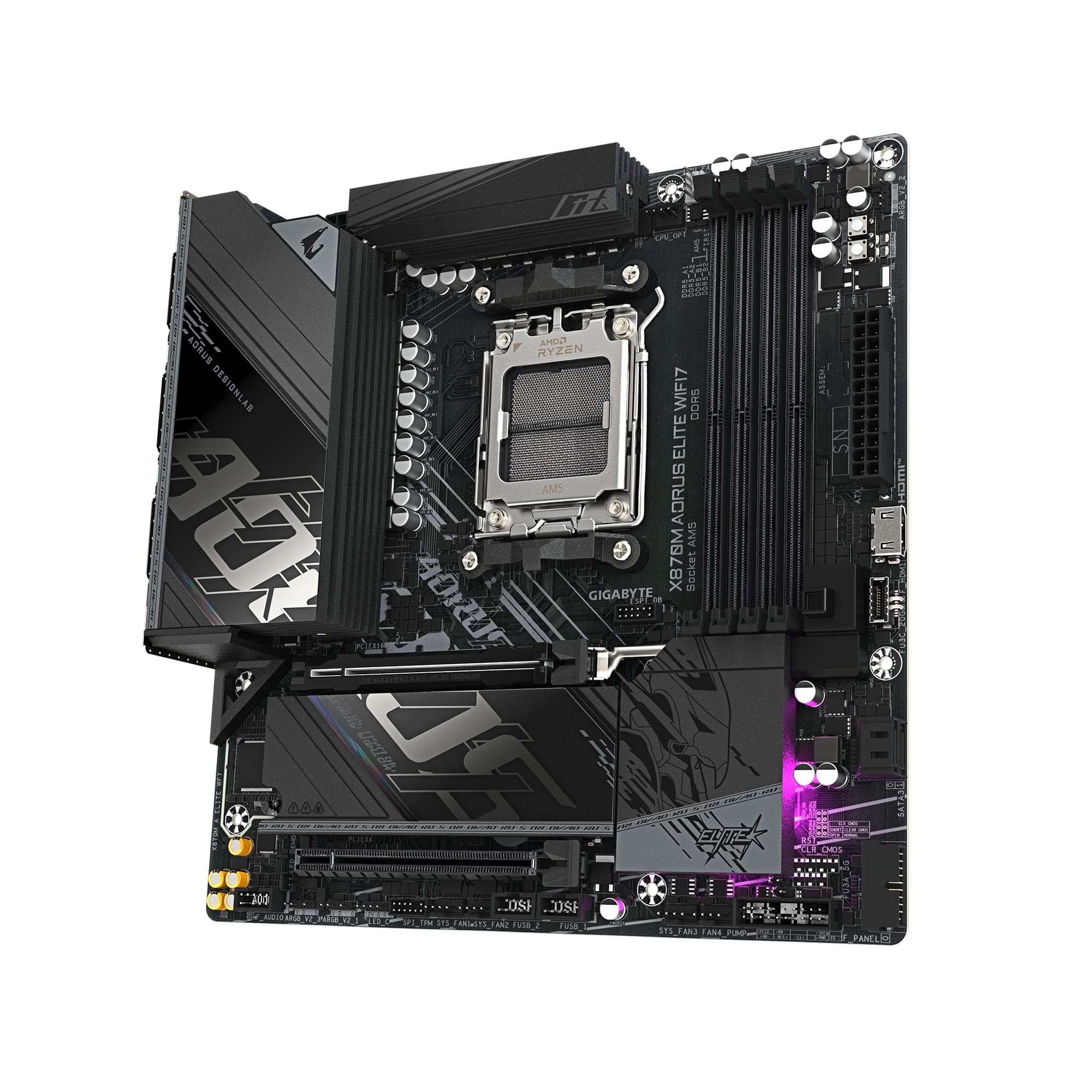 Gigabyte X870M AORUS ELITE WIFI-7 AM5 DDR5 8200MHz (OC) mATX Gaming (Oyuncu) Anakart