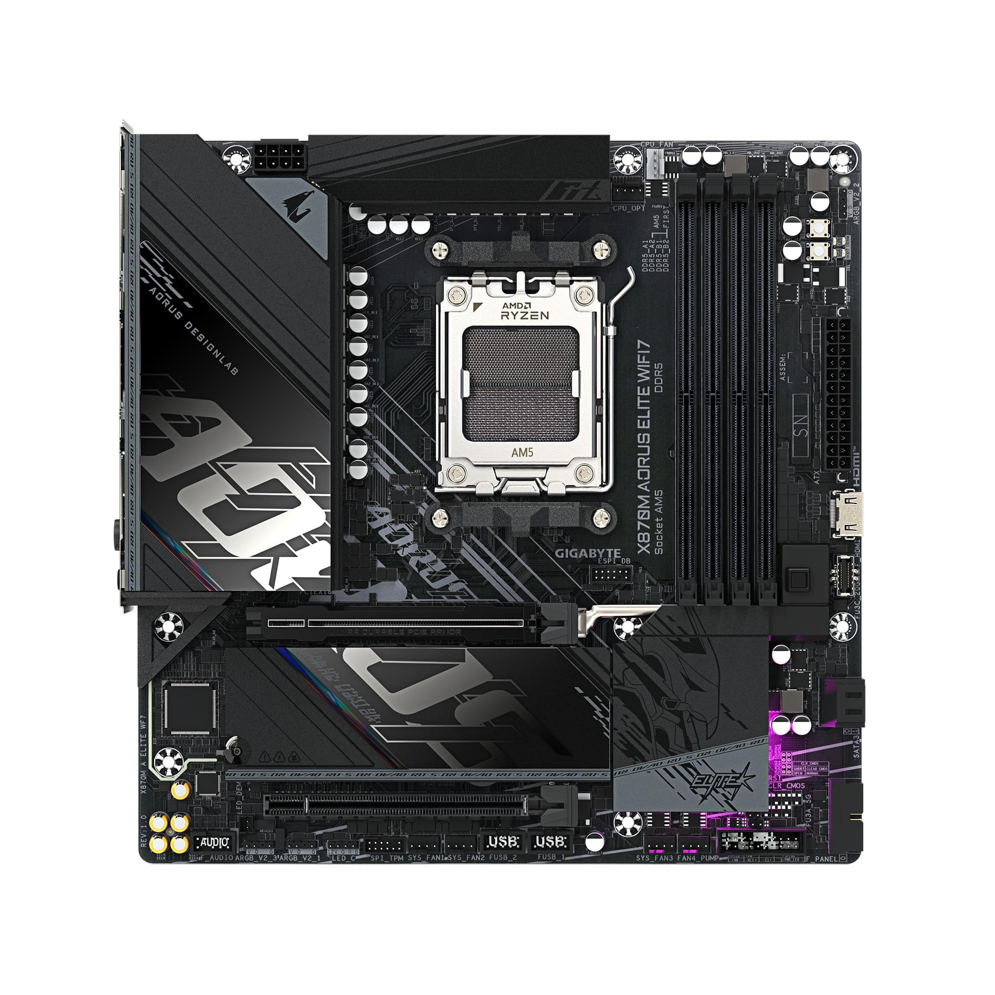Gigabyte X870M AORUS ELITE WIFI-7 AM5 DDR5 8200MHz (OC) mATX Gaming (Oyuncu) Anakart