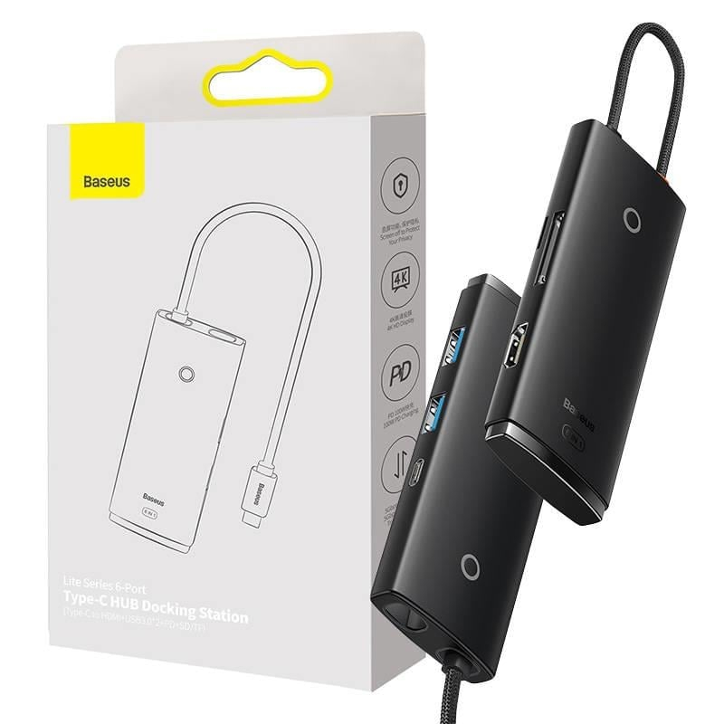 Baseus WKQX050101 Type-C 6 in 1 Laptop Docking Station Siyah