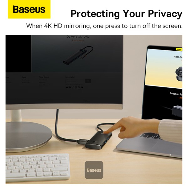 Baseus WKQX050101 Type-C 6 in 1 Laptop Docking Station Siyah