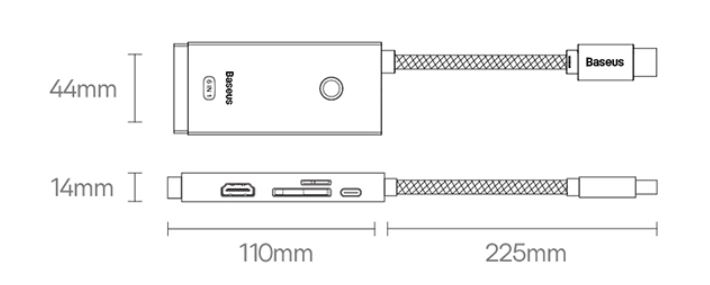 Baseus WKQX050101 Type-C 6 in 1 Laptop Docking Station Siyah