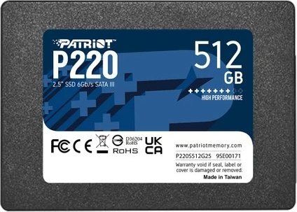 Patriot P220 512GB 550/500MB/s SATA3 SSD Disk
