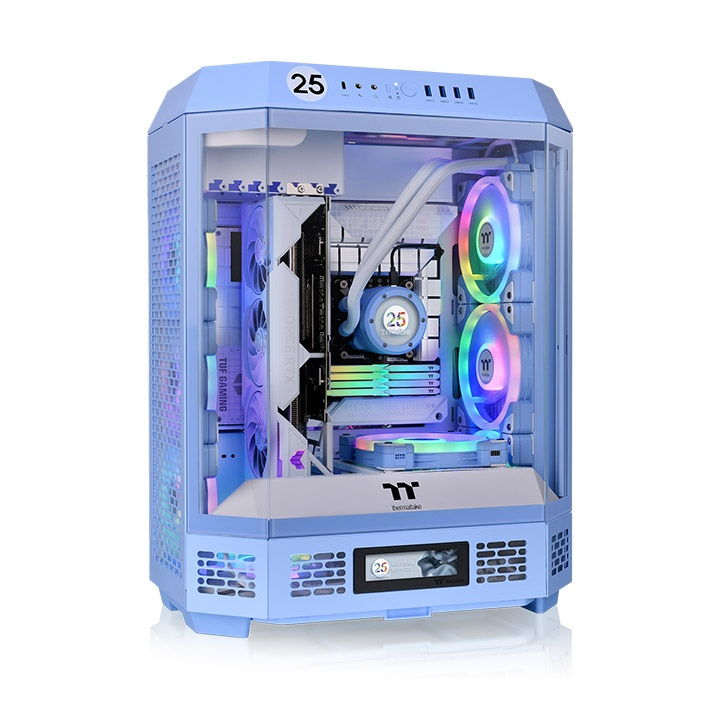 Thermaltake The Tower 600 Hydrangea Blue Temperli Cam USB 3.0 ATX Mid Tower Oyuncu (Gaming) Kasası