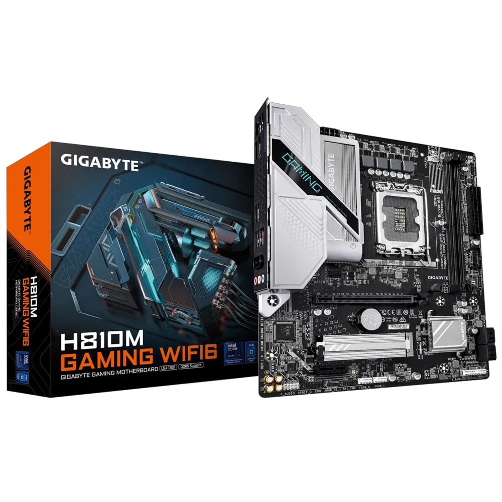 Gigabyte H810M GAMING WIFI6 Intel H810 Soket 1851 DDR5 6400MHz(OC) mATX Gaming Anakart