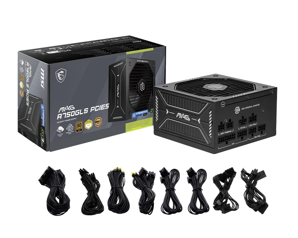 MSI MAG A750GLS PCIE5 750W 80+ Gold Full Modüler Power Supply