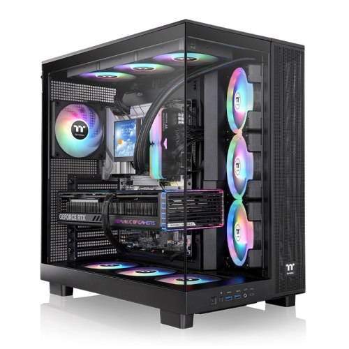 Thermaltake View 380XL Temperli Cam 4X120mm USB 3.0 Siyah ARGB ATX Mid Tower Oyuncu (Gaming) Kasası