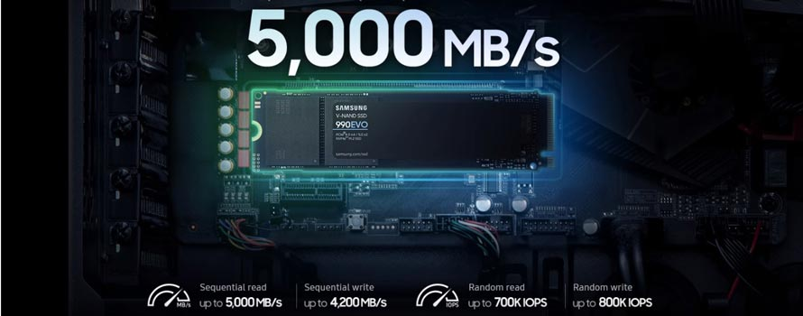 Samsung 990 EVO MZ-V9E2T0BW 2TB 5000/4200 MB/sn PCIe NVMe M.2 SSD Disk