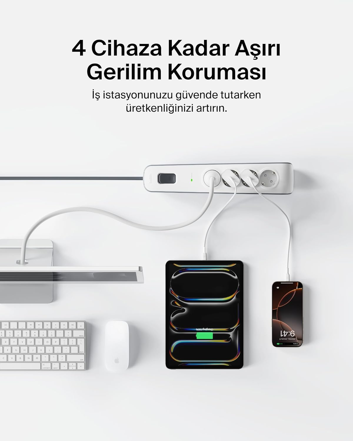 Belkin BSV400VF2M 2 m 4`lü Akım Korumalı Priz