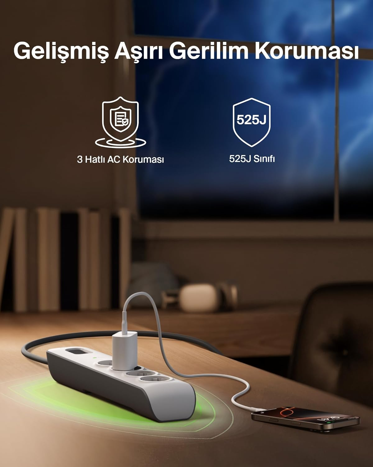 Belkin BSV400VF2M 2 m 4`lü Akım Korumalı Priz
