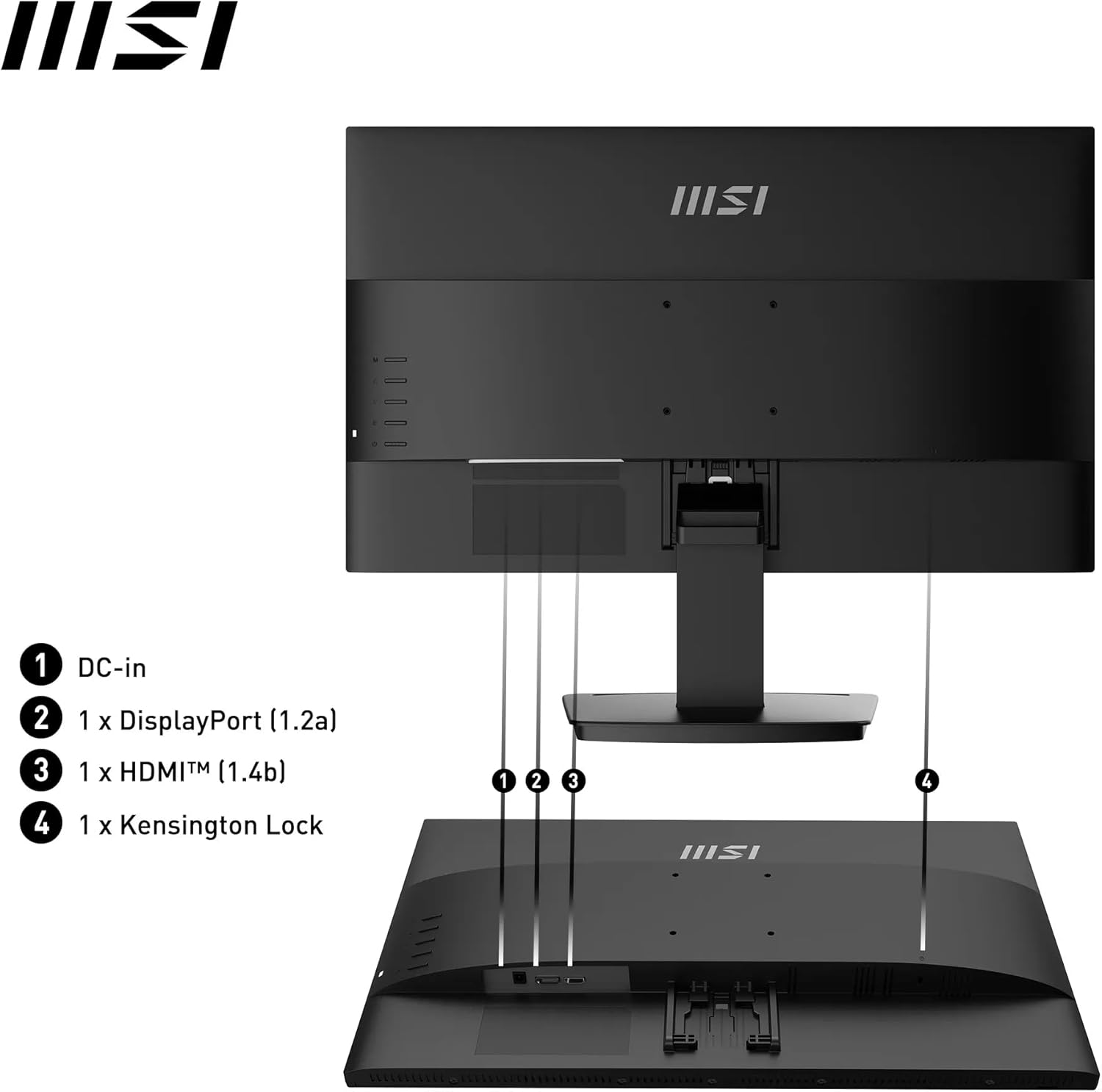 MSI Pro MP2412 23.8″ 1920x1080 VA 100Hz 1ms Anti-Glare  Monitör