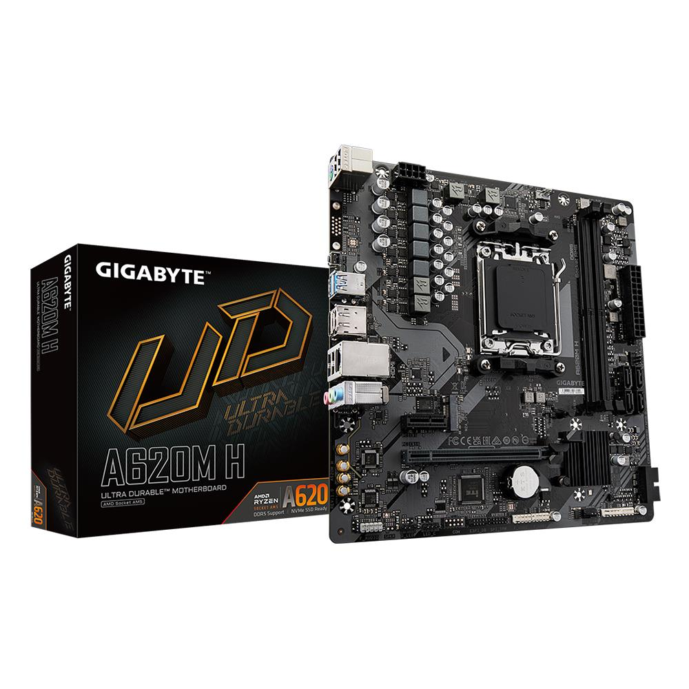 Gigabyte A620M H AMD A620 Soket AM5 DDR5 6400(OC)MHz mATX Gaming Anakart