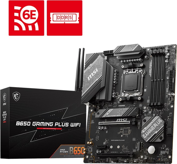 MSI B650 GAMING PLUS WIFI AM5 Soket DDR5 6000(OC)MHz ATX Gaming Anakart
